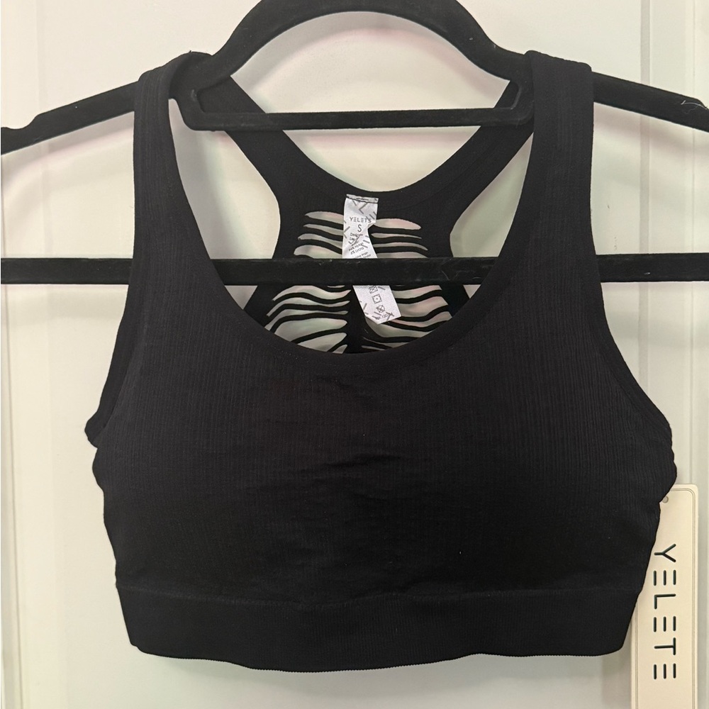 Yelete Black Racerback Sports Bra Intimates